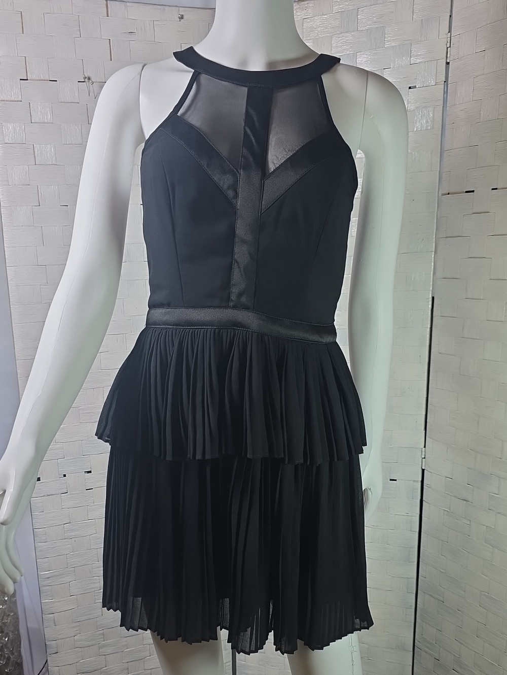 XOXO Pleated Tiered Mini Dress